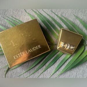 Estee Lauder Vintage Compact Minaudiere Gold Purse Shape with Bow Rare 90s